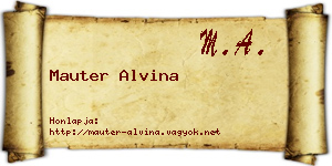 Mauter Alvina névjegykártya